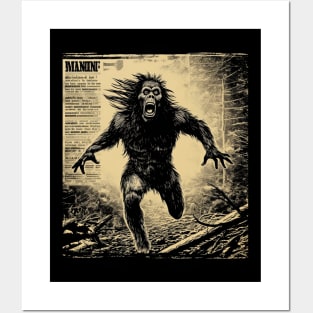 Bigfoot News Headline | Funny Retro Bigfoot Posters and Art